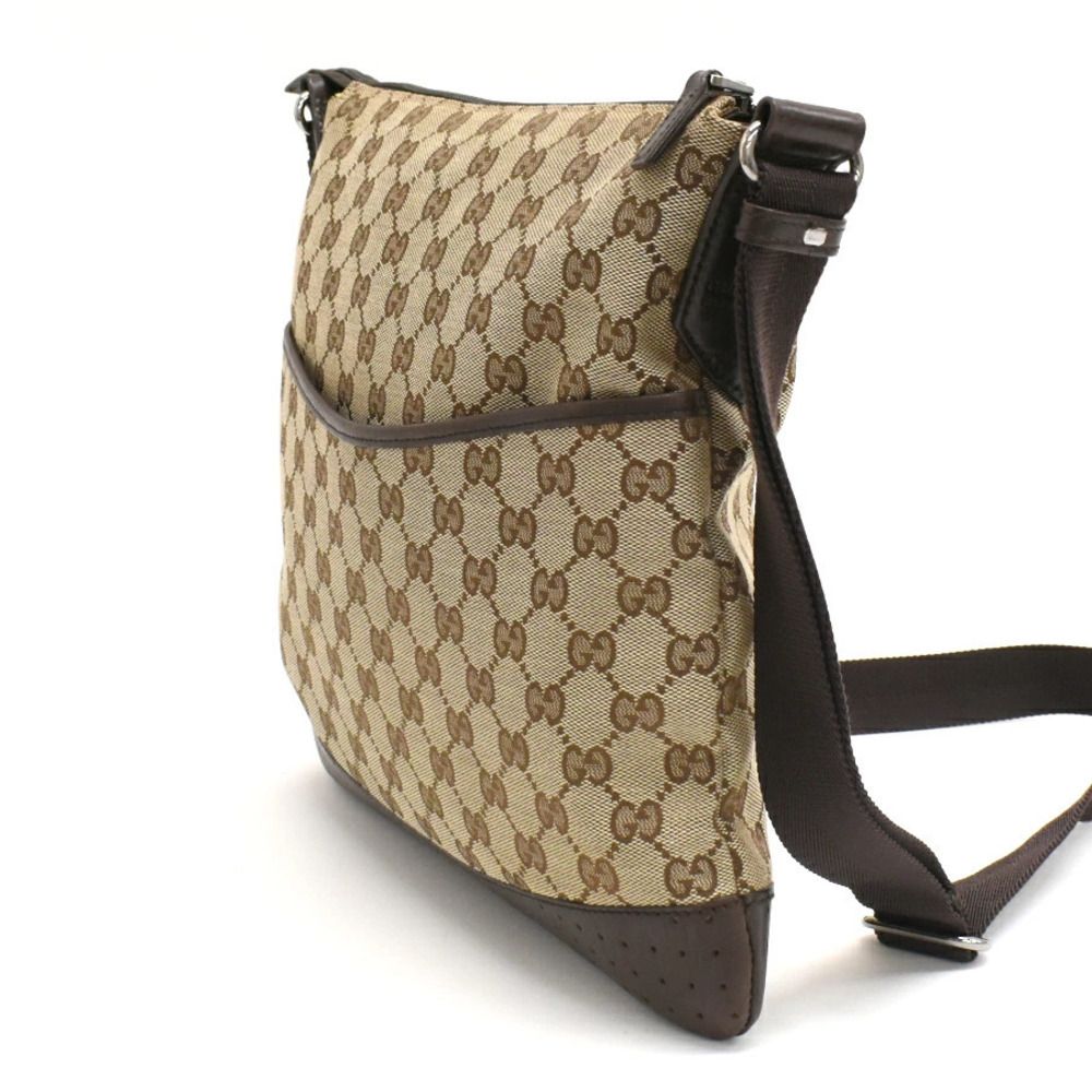 Gucci Jacquard GG Cream Beige Leather Crossbody Brown Bag Canvas Tan Brown